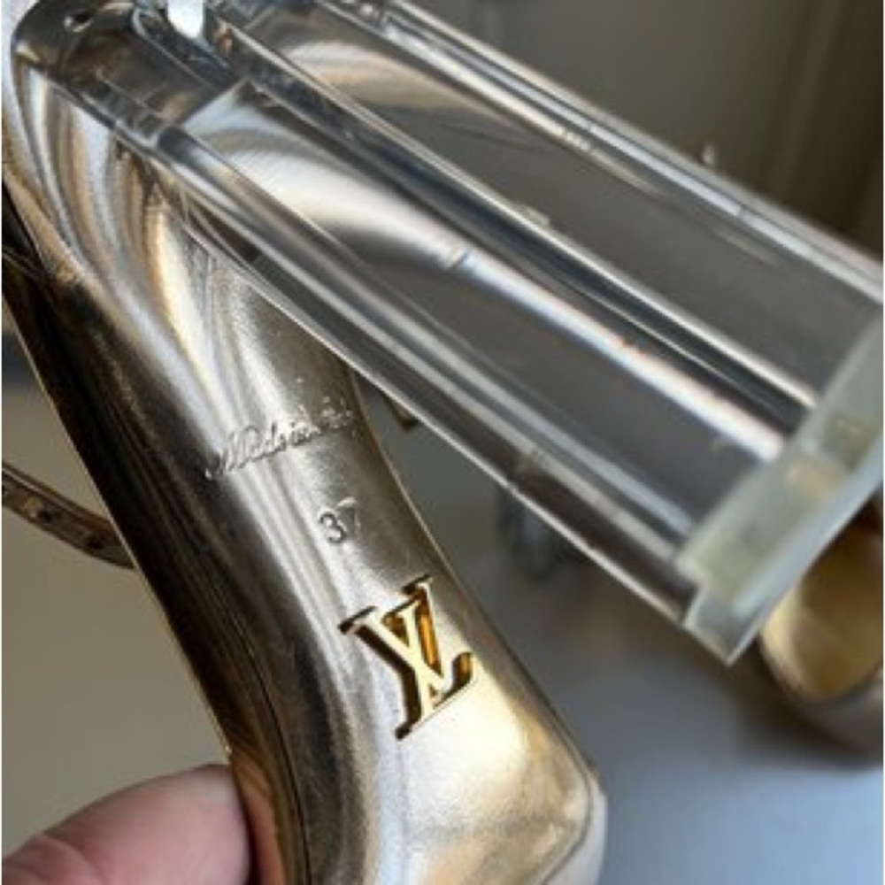 Louis Vuitton 37 Crystal Flower Sandals Gold - Picture 3 of 4
